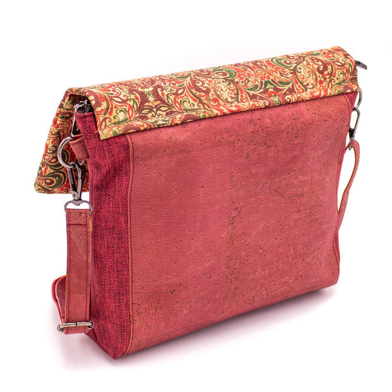 Shoulder bag  pattern cotton and cork  crossbody women handmade bag BAG49-05