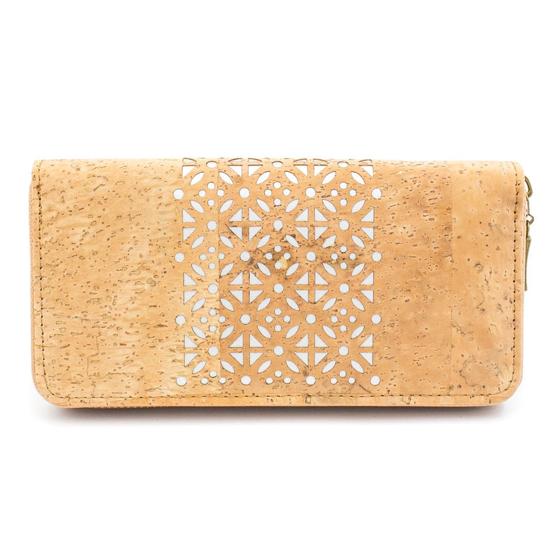 Natural cork Laser cute style women zipper card vegan wallet BAG-328-C