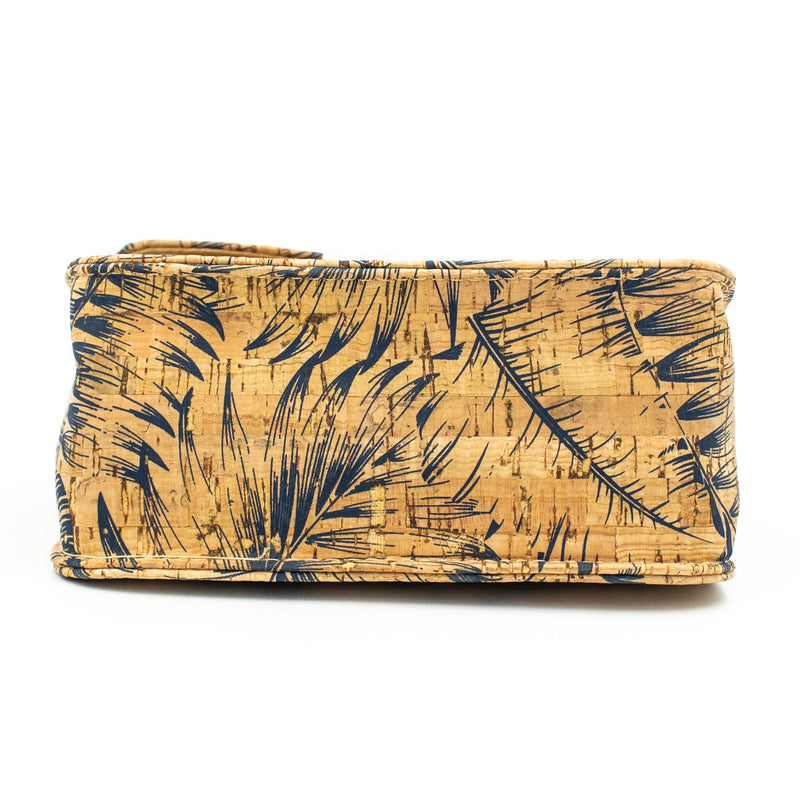 Natural cork fabric with feather Girl bodycross Bag-296-A