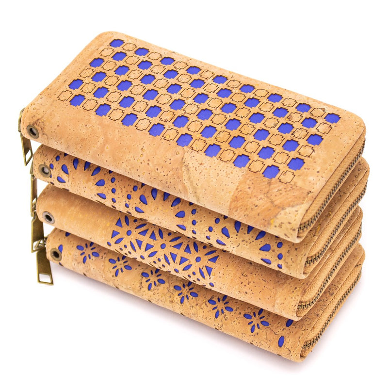 Natural cork Laser cute style women zipper card vegan wallet BAG-622