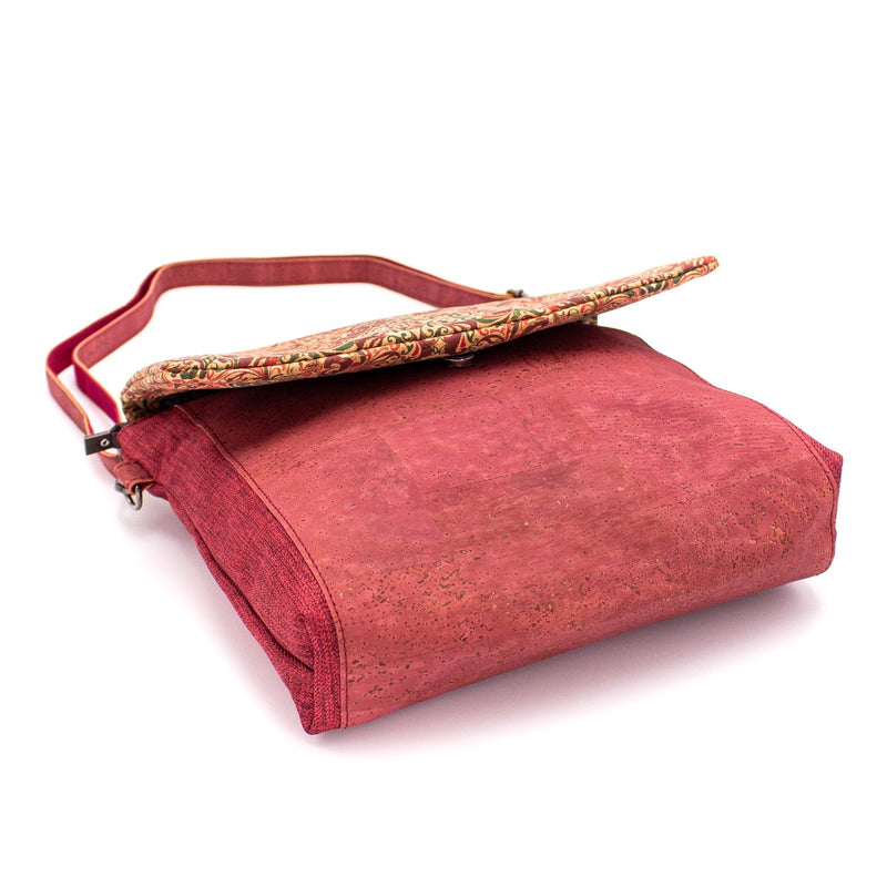 Shoulder bag  pattern cotton and cork  crossbody women handmade bag BAG49-05