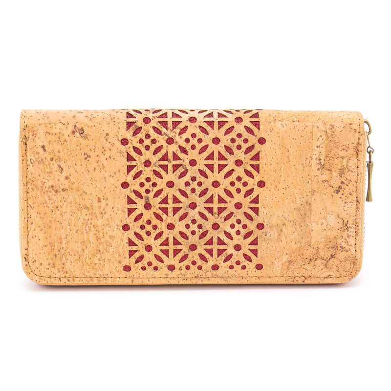 Natural cork Laser cute style women zipper card vegan wallet BAG-328-C