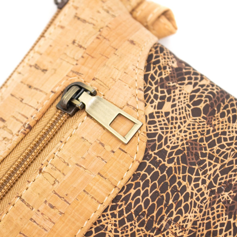 Natural cork women Crossbody cork bag with zipper  BAG-604