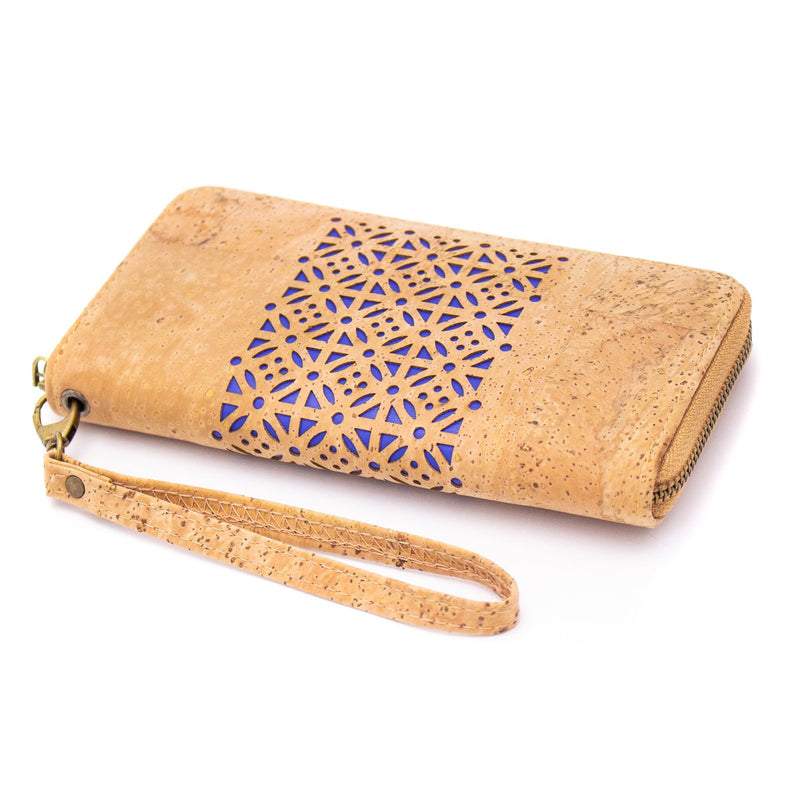 Natural cork Laser cute style women zipper card vegan wallet BAG-622