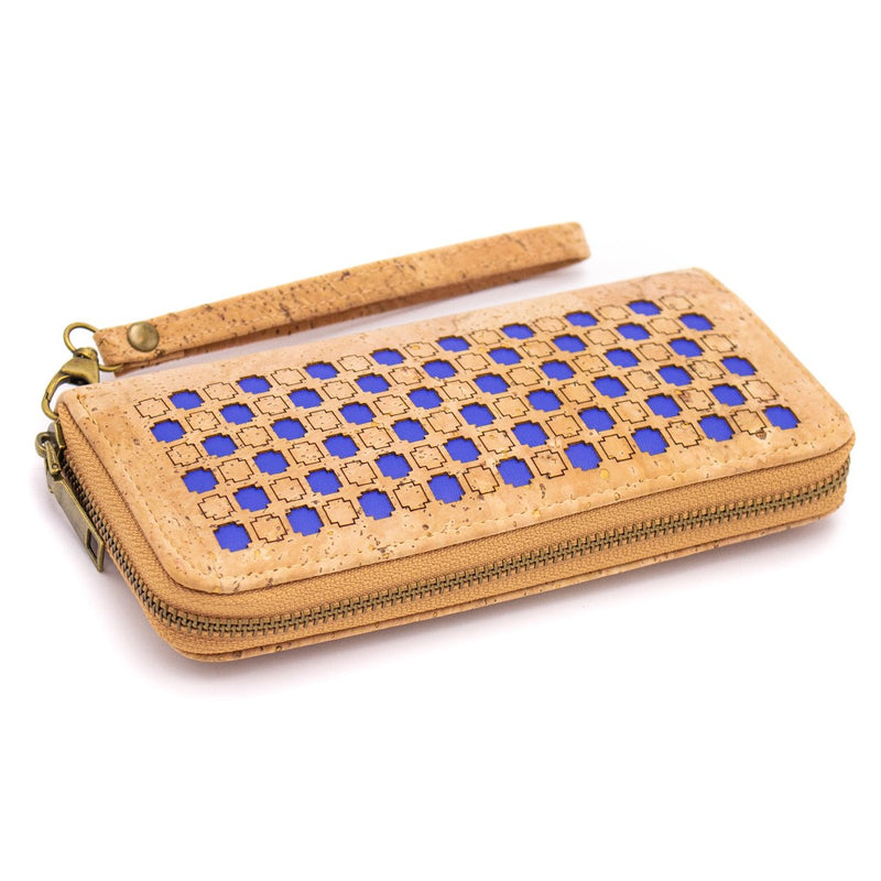 Natural cork Laser cute style women zipper card vegan wallet BAG-622