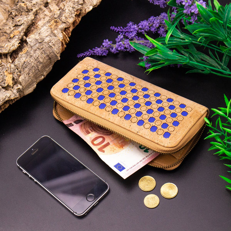 Natural cork Laser cute style women zipper card vegan wallet BAG-622