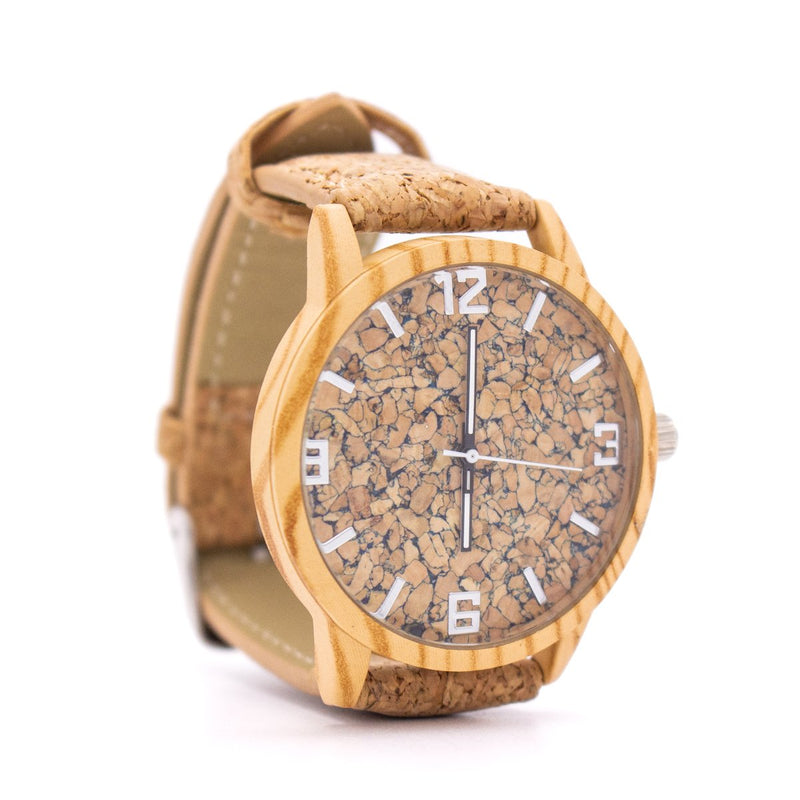 Cork watch natural color watch cork strap women and men watch  WA-121