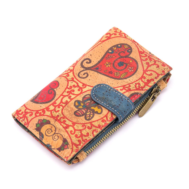 Natural cork women zipper card vegan wallet BAG-803 RFID