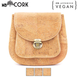 Natural Cork with golden silver Vegan Crossbody Bag BAG-274-ABC-1