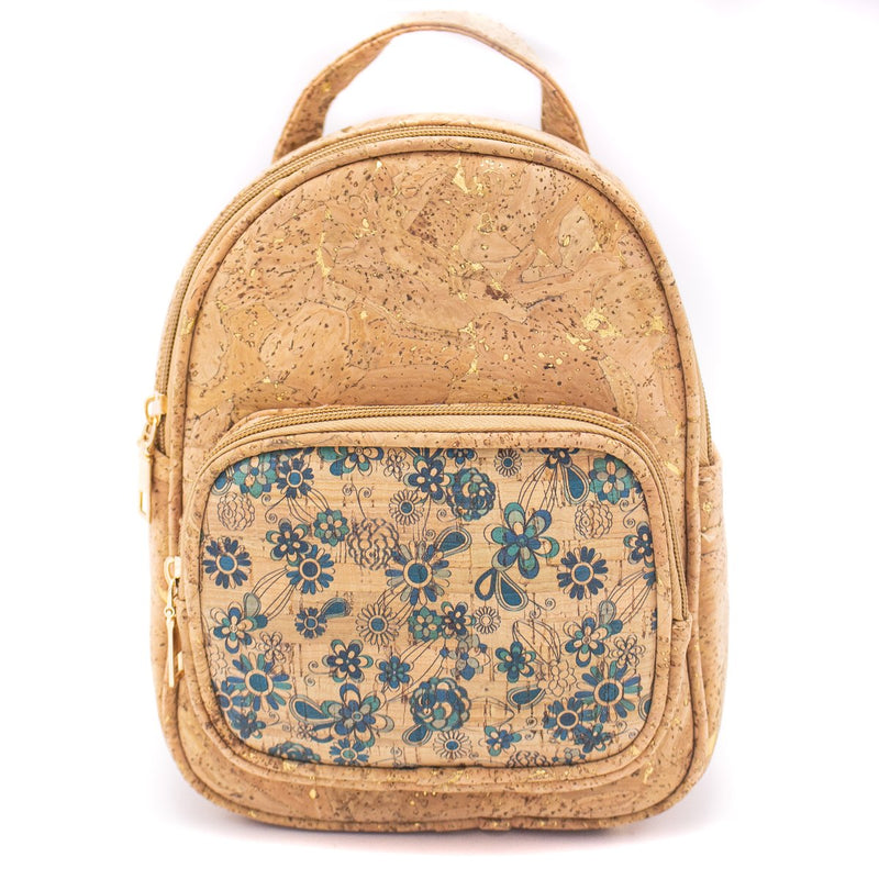 Natural cork with pattern girls backpack BAG-315-DEFG