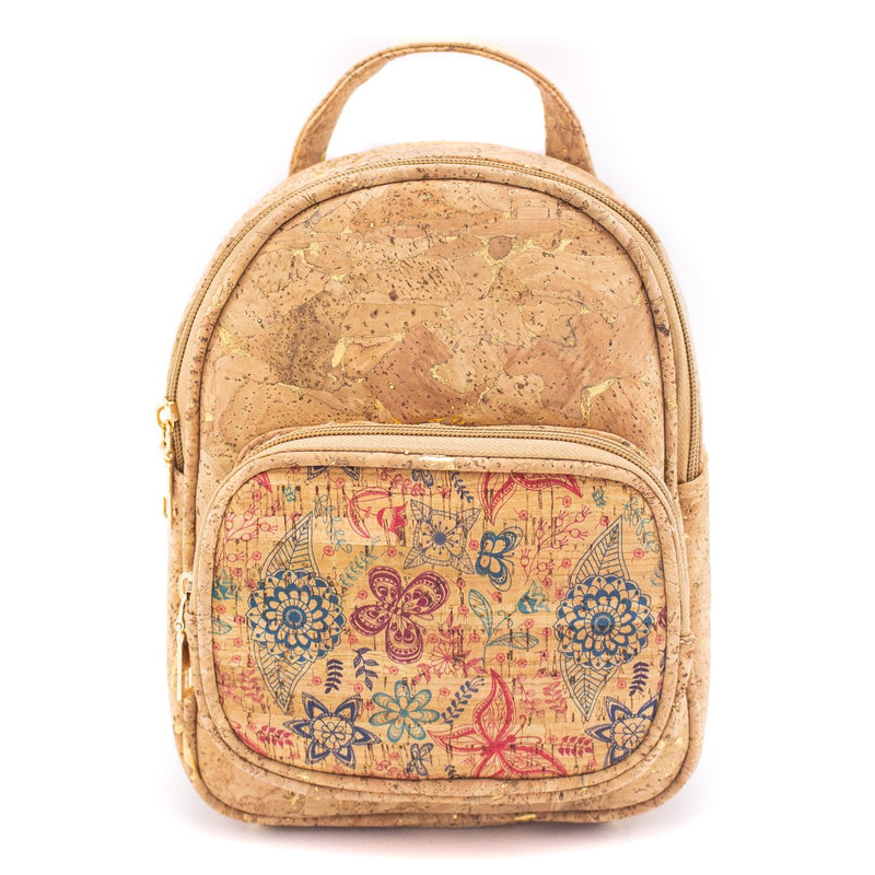 Natural cork with pattern girls backpack BAG-315-DEFG