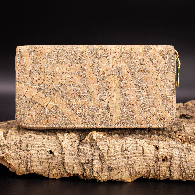 Zipper cork women  wallet Bag-324-BCD