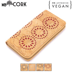 Natural cork Laser cute style women zipper card vegan wallet BAG-328-D