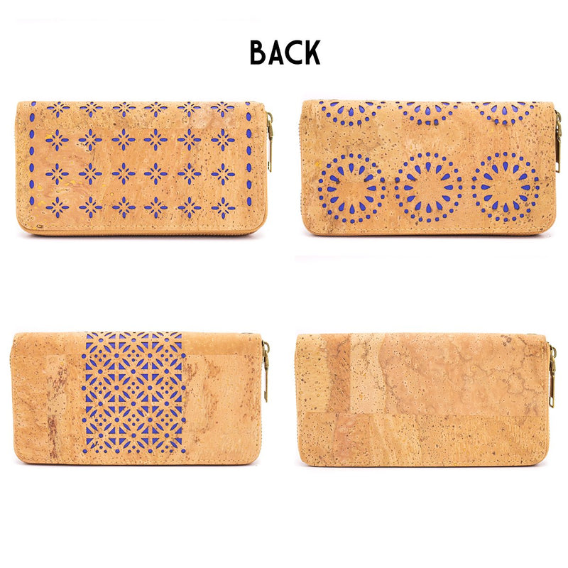 Natural cork Laser cute style women zipper card vegan wallet BAG-622