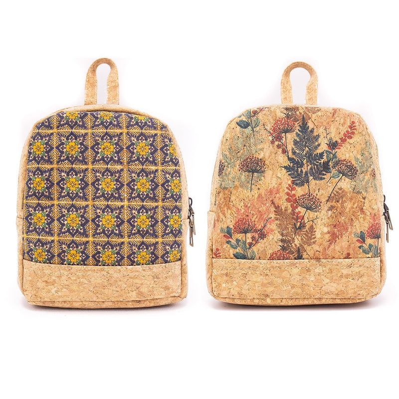 Natural cork partten fabric girls backpack BAG-626-Backpack