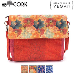 Shoulder bag  pattern cotton and cork  crossbody women handmade bag BAG49-05