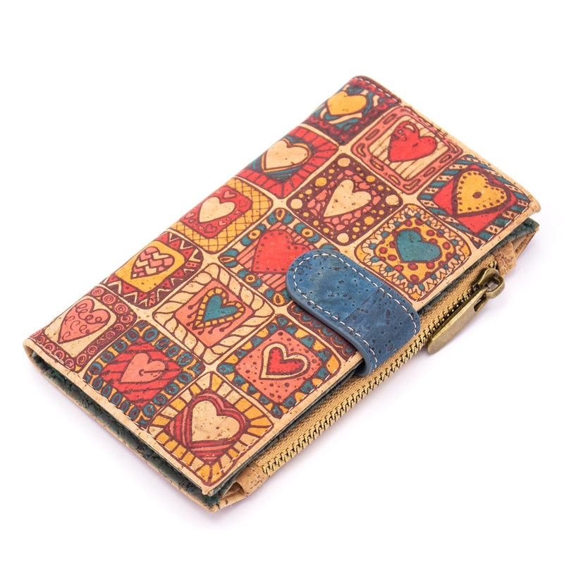 Natural cork women zipper card vegan wallet BAG-803 RFID