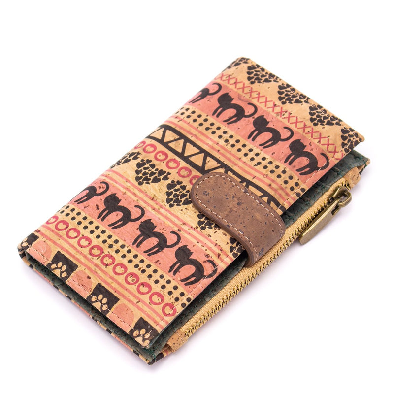 Natural cork women zipper card vegan wallet BAG-803 RFID