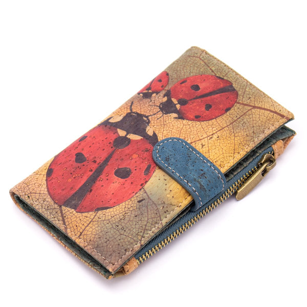Natural cork women zipper card vegan wallet BAG-803 RFID