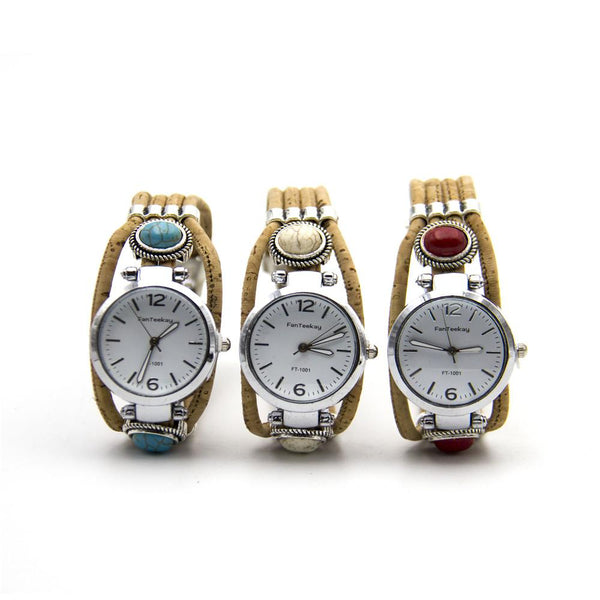 Natural cork handmade women watch wooden watch, original watch  WA-95-ABC