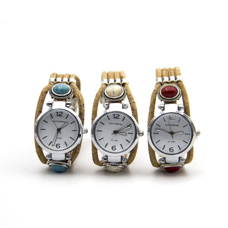 Natural cork handmade women watch wooden watch, original watch  WA-95-ABC