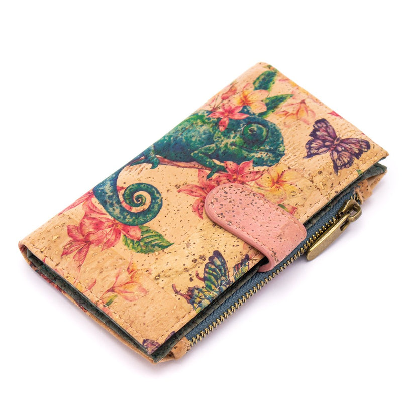 Natural cork women zipper card vegan wallet BAG-803 RFID