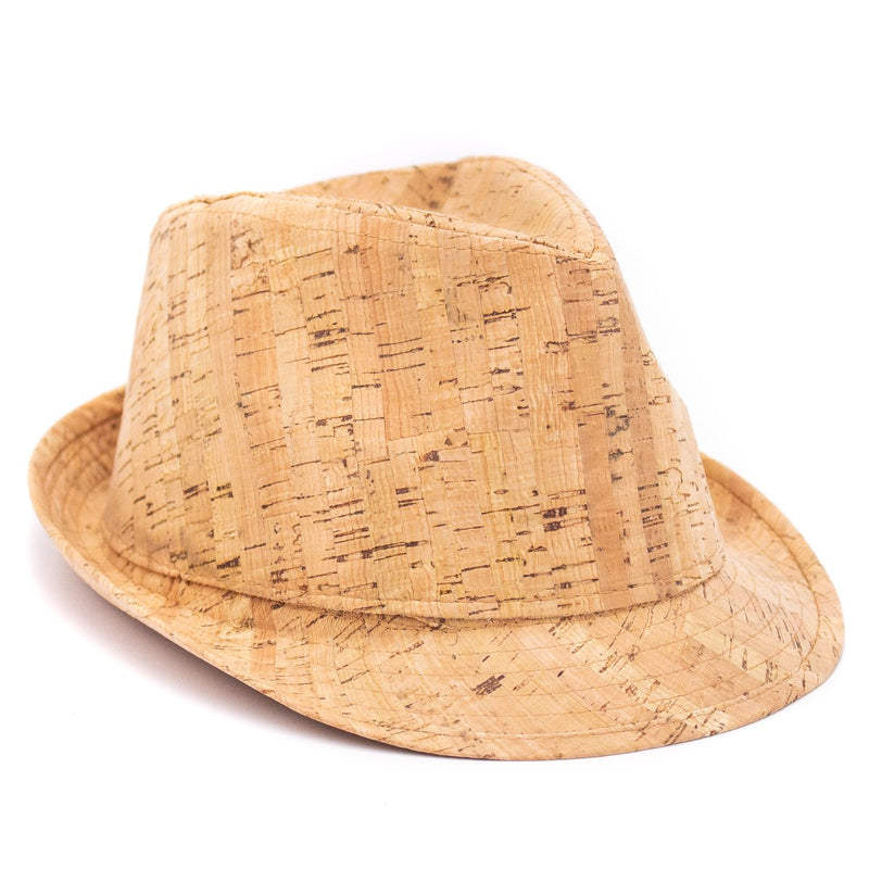 Natural cork trilby and fedora hats L-502