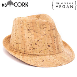 Natural cork trilby and fedora hats L-502