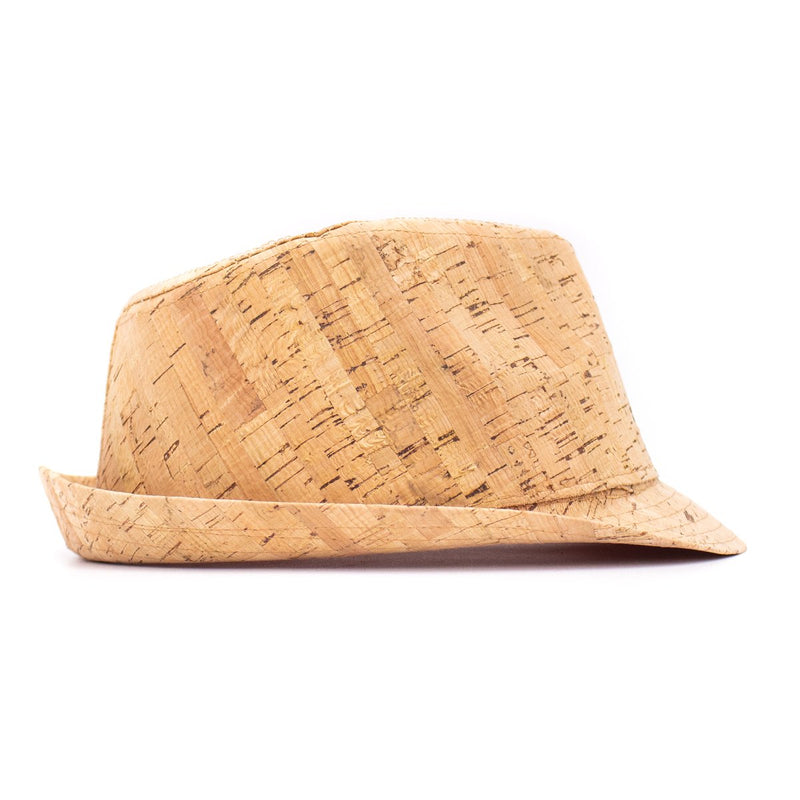 Natural cork trilby and fedora hats L-502