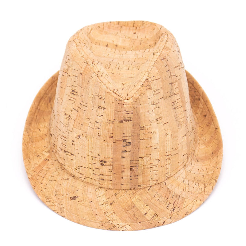 Natural cork trilby and fedora hats L-502
