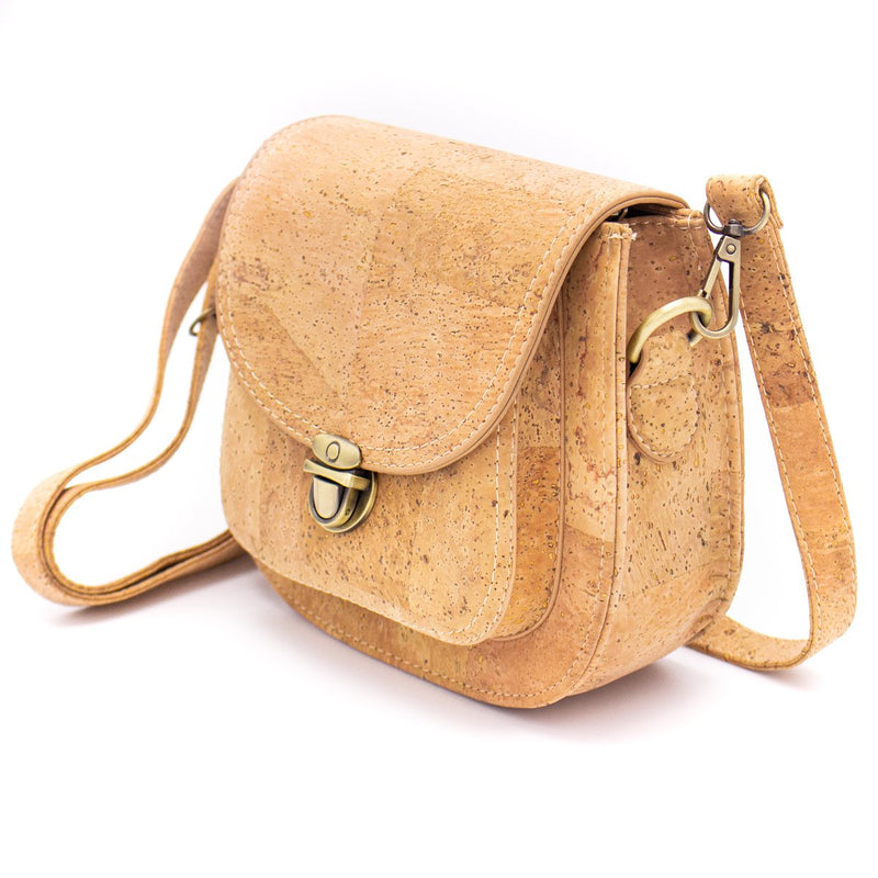 Natural Cork with golden silver Vegan Crossbody Bag BAG-274-ABC-1