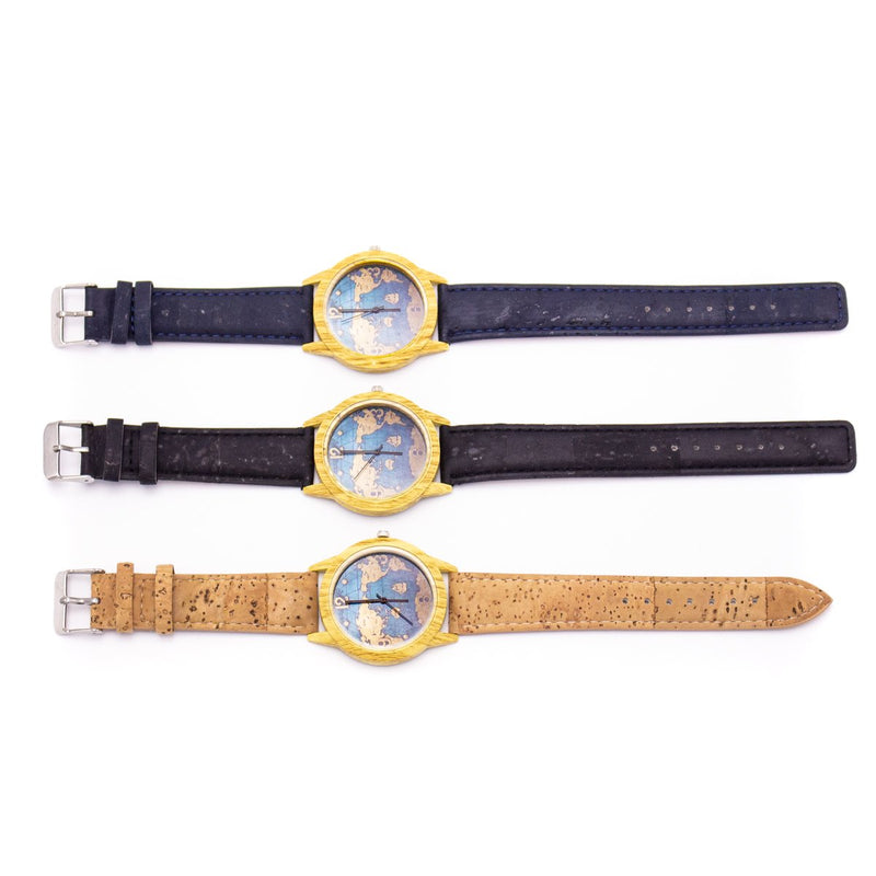 Cork watch three color watch cork strap women and men watch  WA-119
