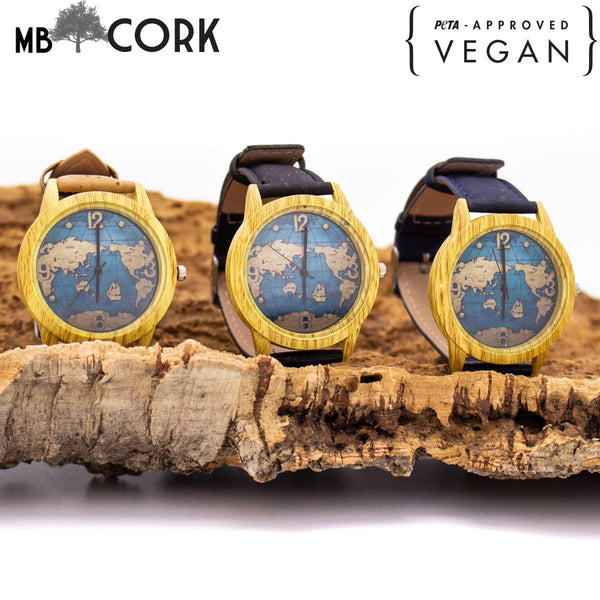 Cork watch three color watch cork strap women and men watch  WA-119
