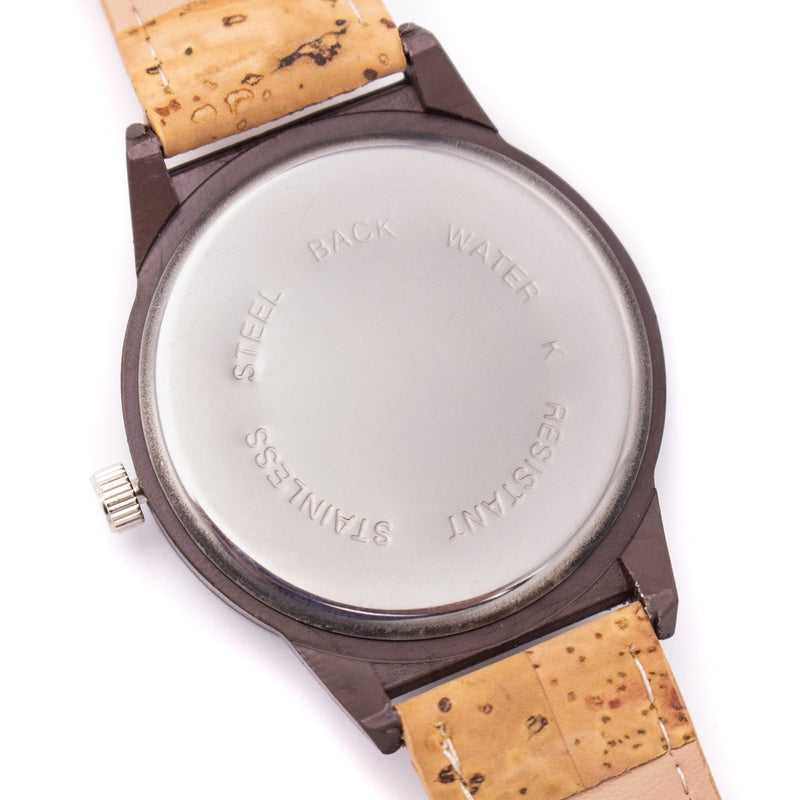 Cork watch natural and brown color watch cork strap women and men watch  WA-120