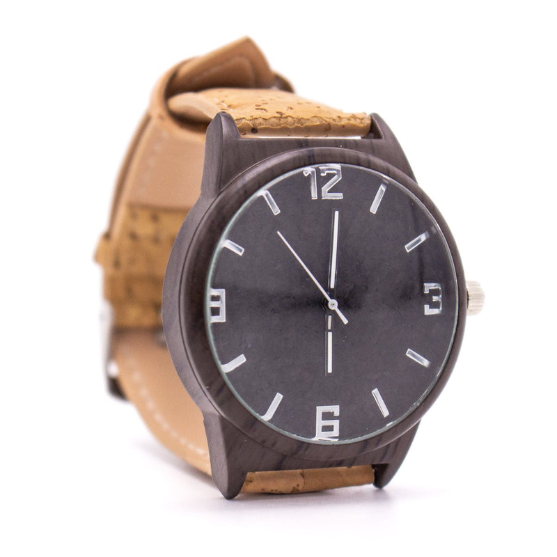 Cork watch natural and brown color watch cork strap women and men watch  WA-120