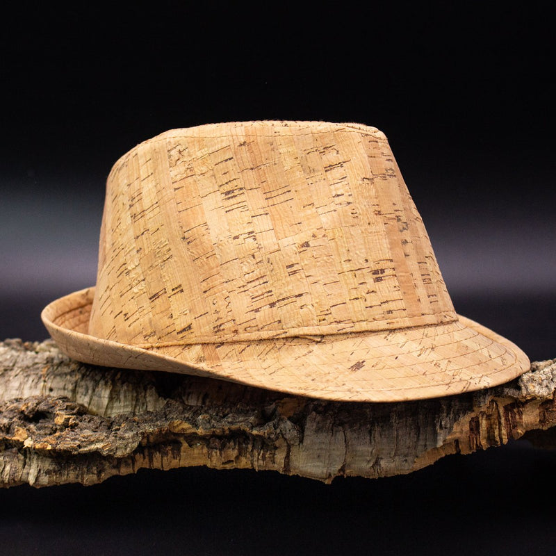 Natural cork trilby and fedora hats L-502