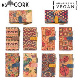 Natural cork women zipper card vegan wallet BAG-803 RFID