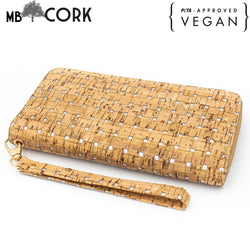 Zipper cork women  wallet Bag-324-BCD