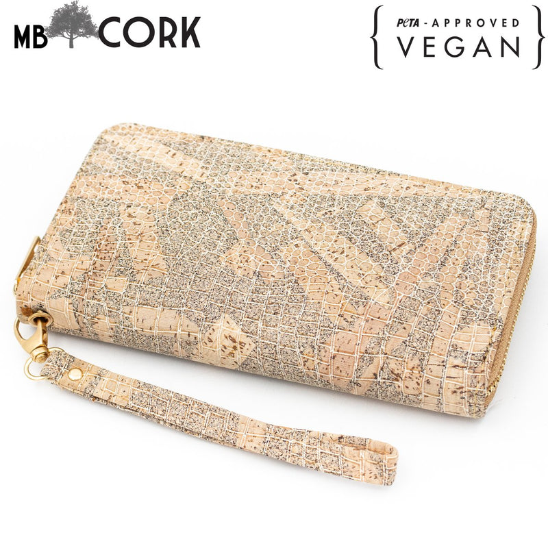 Zipper cork women  wallet Bag-324-BCD