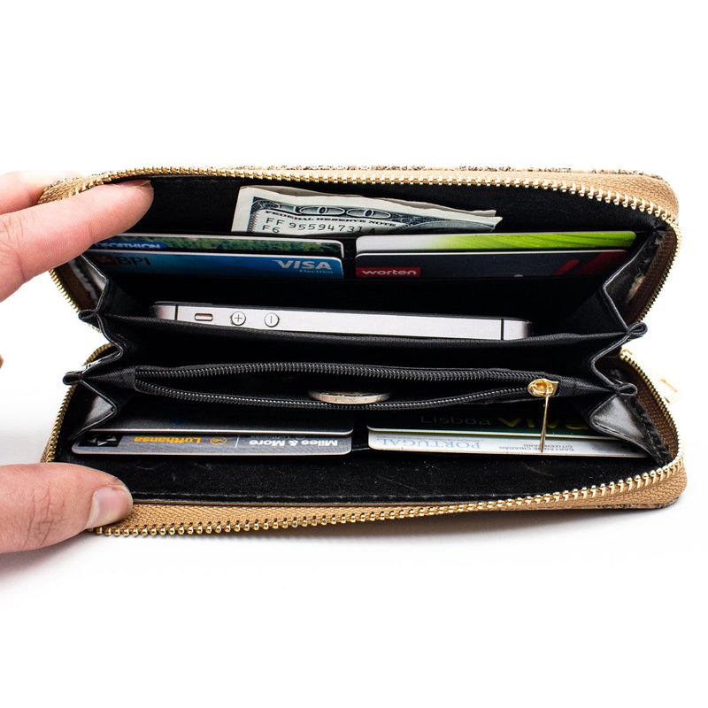 Zipper cork women  wallet Bag-324-BCD
