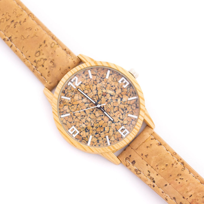 Cork watch natural color watch cork strap women and men watch  WA-121