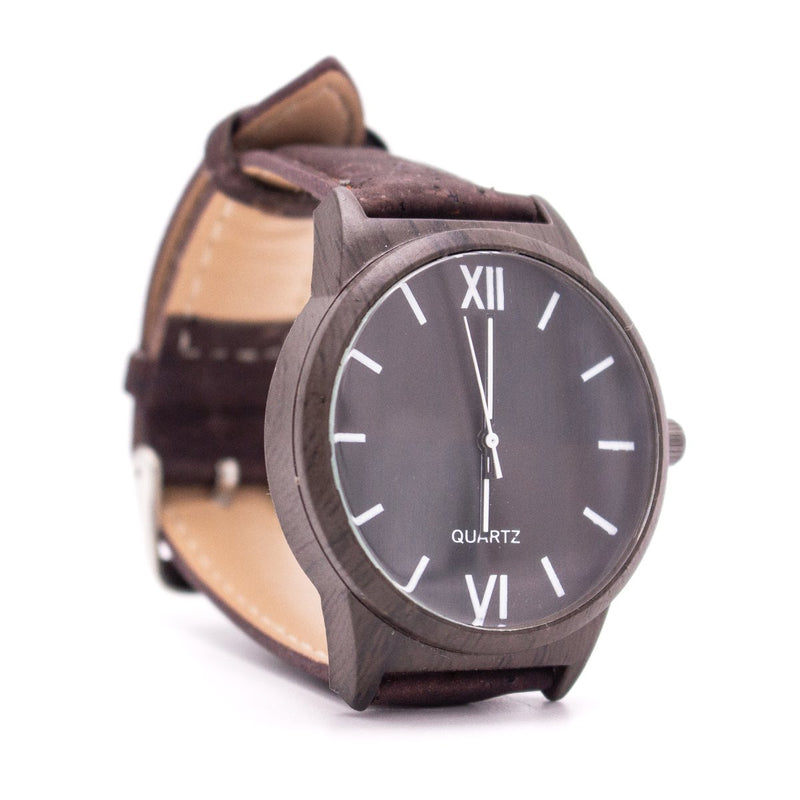 Brown cork watch with Box wood color unisex WA-BOX-116
