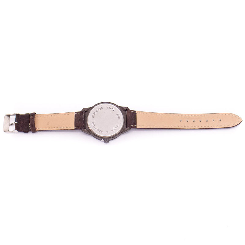 Brown cork watch with Box wood color unisex WA-BOX-116