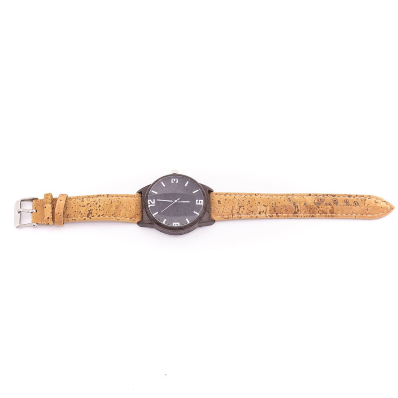 Cork watch natural and brown color watch cork strap women and men watch  WA-120