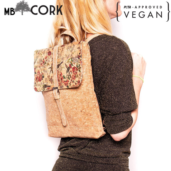 Cork Laptop backpack natural cork pattern Briefcase backpack BAG-619