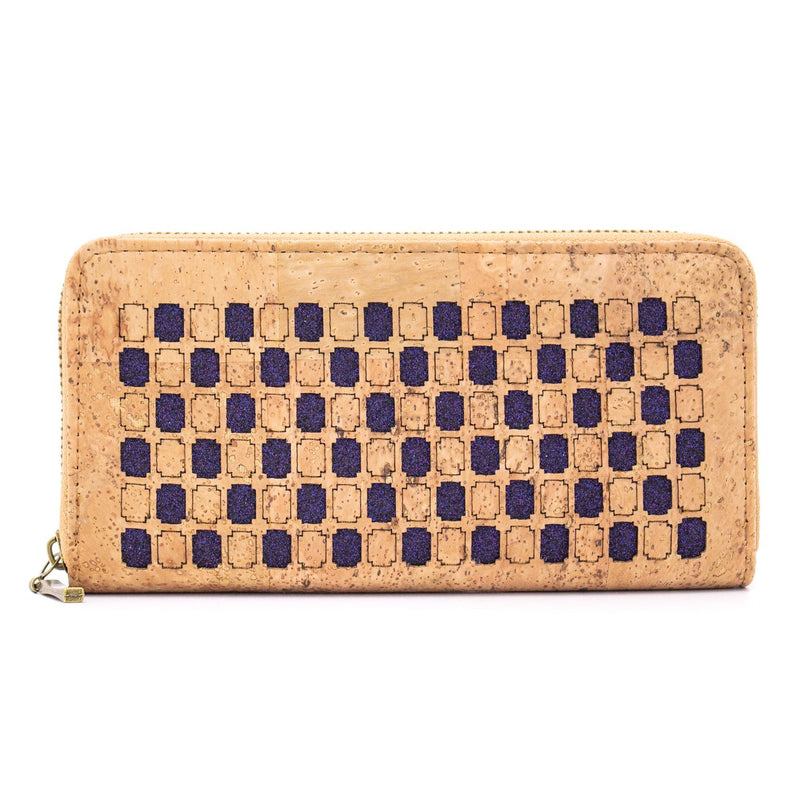 Natural cork Laser cute style women zipper card vegan wallet BAG-328-B