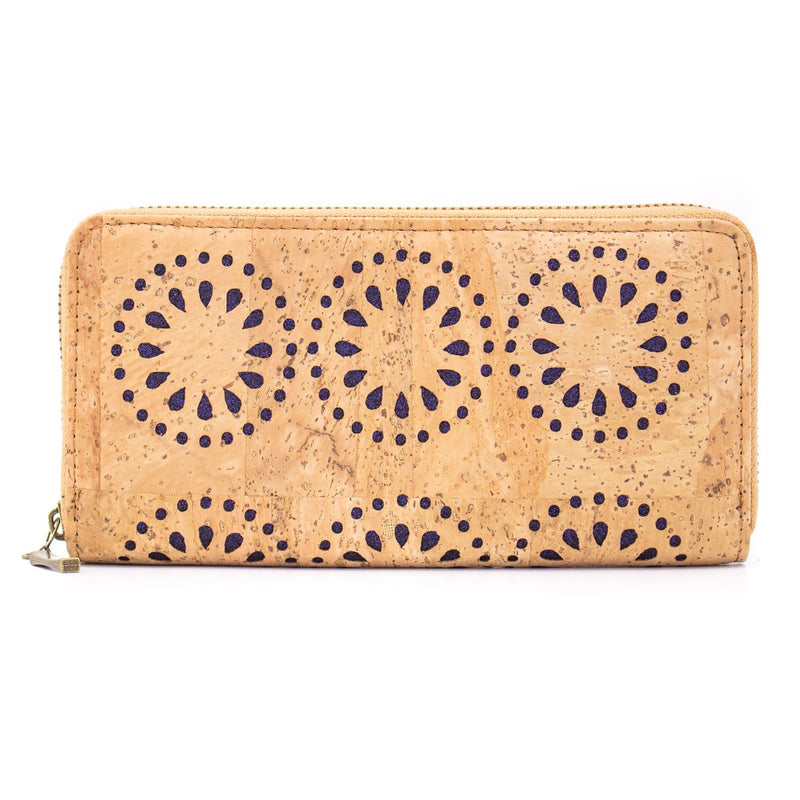 Natural cork Laser cute style women zipper card vegan wallet BAG-328-D