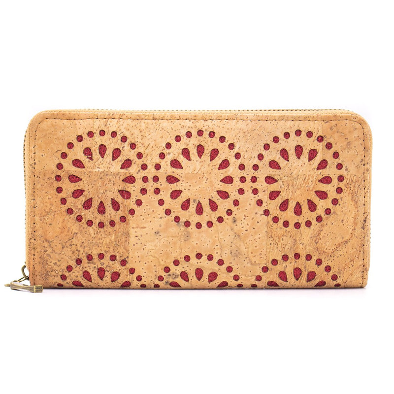 Natural cork Laser cute style women zipper card vegan wallet BAG-328-D