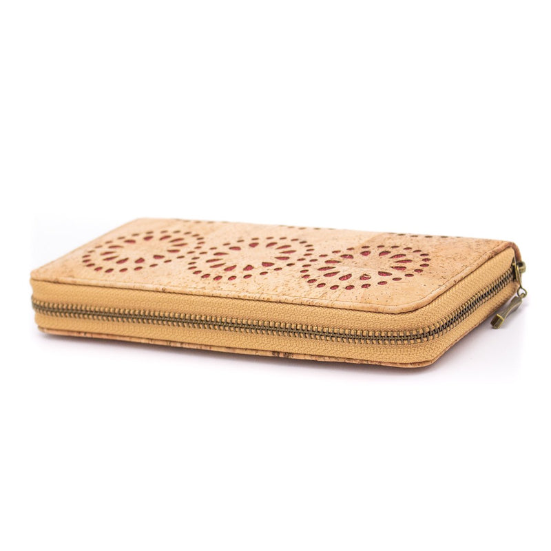 Natural cork Laser cute style women zipper card vegan wallet BAG-328-D