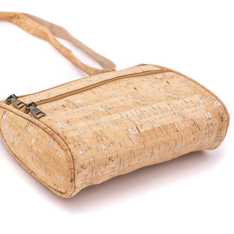 Natural with silver cork crossbody bag BAG-161